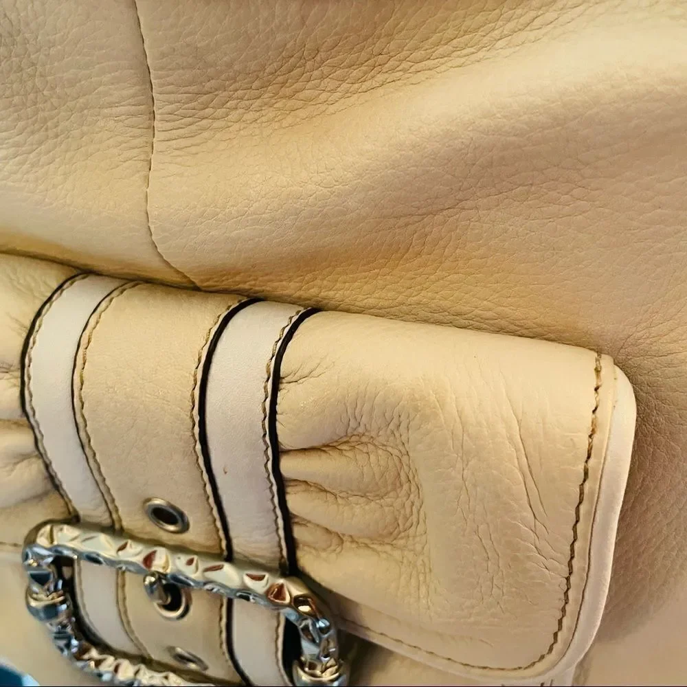 B MAKOWSKY | cream & white leather handbag - Picture 12 of 12